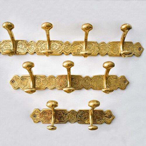 Handcrafted Unlacquered Brass Clothes Hooks Holder Etsy