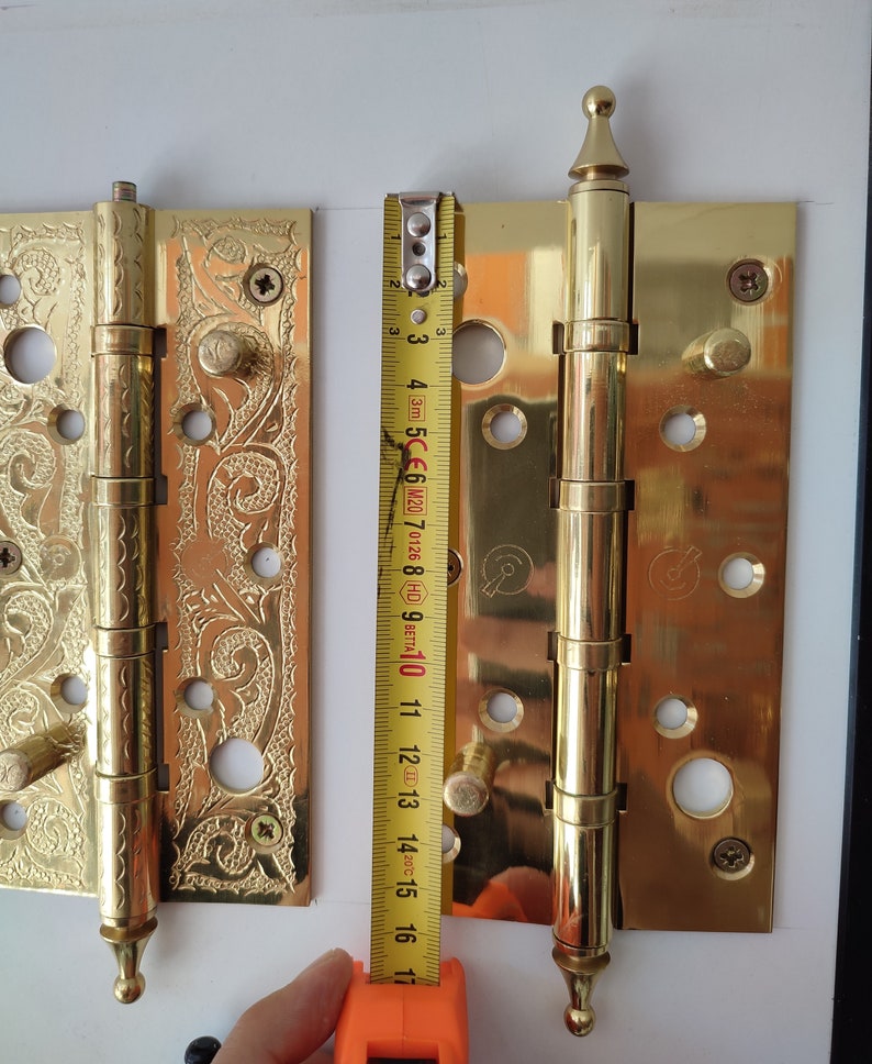 Door Hinges Vintage Old Style Moroccan Solid Heavy Brass Etsy