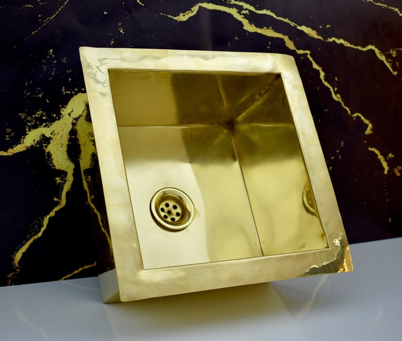 Solid Brass Kitchen Island Sink Undermount Brass Sink Etsy