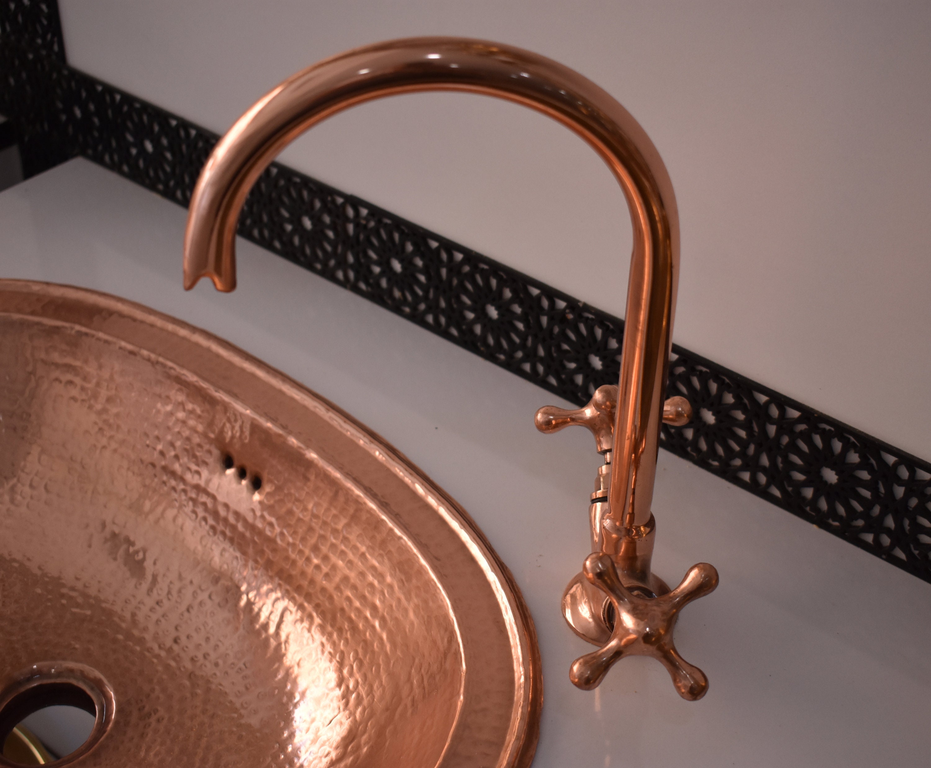 Oil Rubbed Copper Finish Brass Bathroom Gooseneck Faucet Etsy