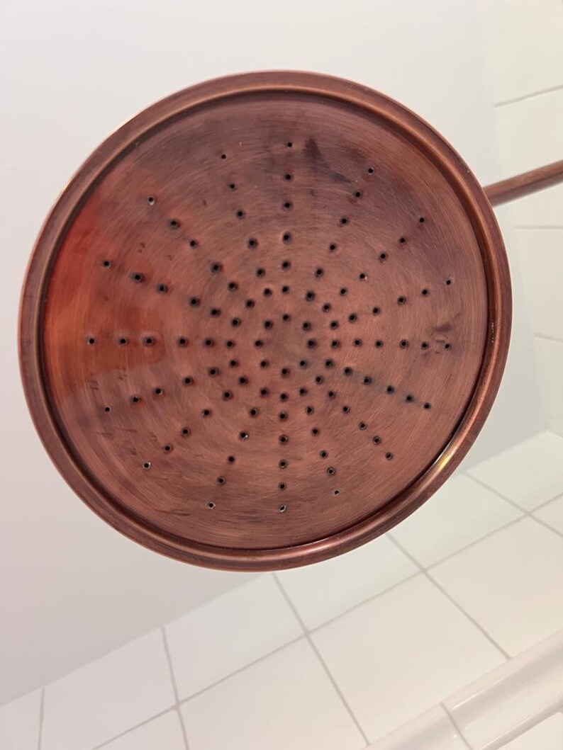 Dark Copper Shower System Round Copper Shower Head Combo Etsy