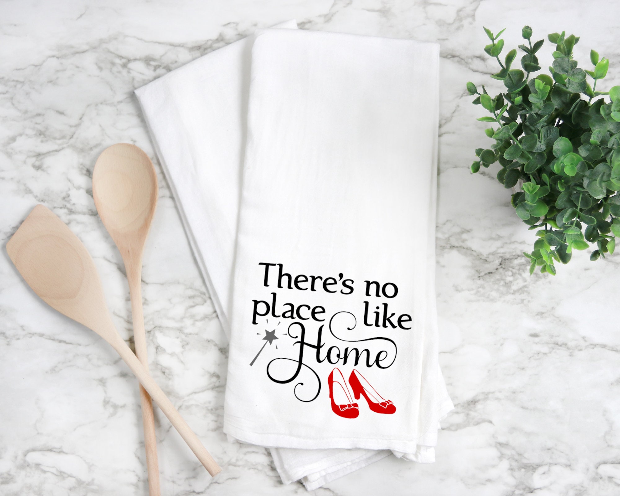 There's No Place Like Home Kitchen Towel- Flour Sack Towel- Dish …