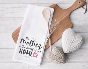 Mother/'s Day Gift gifts under 15 Light Blue unique mothers day gift Tea Towel dish towel Home is where mom is Kitchen towel House