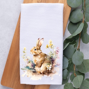 Easter Kitchen Towel- Easter Tea Towel-Dish Towel- Spring Kitchen Decor-Easter Decor-Home Decor-Waffle- Easter Bunny- Spring Decor