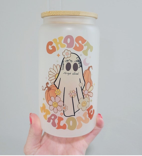 Ghost Coffee Can Glass Halloween Glass Can Iced Coffee 