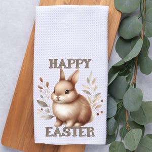 Easter Kitchen Towel- Easter Tea Towel-Dish Towel- Spring Kitchen Decor-Easter Decor-Home Decor-Waffle- Easter Bunny- Spring Decor