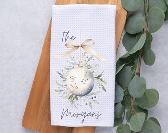 Personalisierte Weihnachts Ornament Handtuch - Weihnachten Küchen Handtuch - Geschirrtuch - Geschirrtuch - Küchen Dekor - Weihnachten Ornamente - Wohn Dekor - Waffel