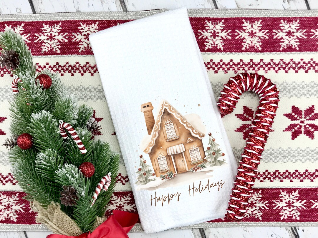 Christmas Kitchen Towel Gingerbread House Tea Towel Dish Towel Christmas Kitchen Decorchristmas