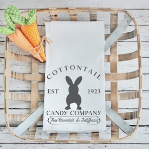 Easter Kitchen Towel- Flour Sack Towel-Easter Bunnies -Dish Towel- Tea Towel- Kitchen Decor- Home Decor- Cottontail- Easter Decor