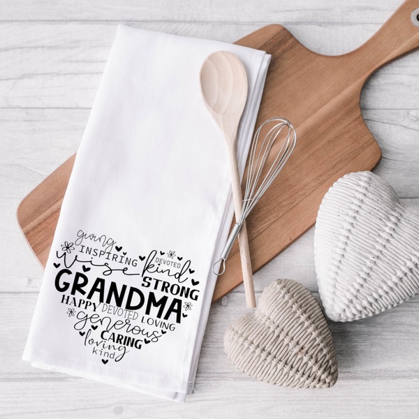 Grandma Kitchen Towel- Grandma Quote- Flour Sack Towel- Dish Towel- Tea Towel- Kitchen Decor- Mother's Day- Home Decor- Grandma Gift-