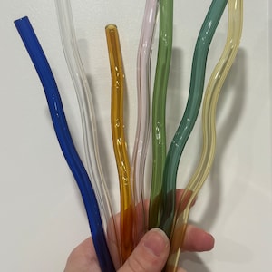 Wavy Glass Straw- Glass Straw- Colored Straw- Glass straw for glass can lids- cute straws