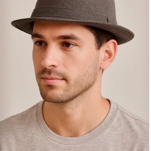 Sombrero Fedora de mezcla de lana - Estilo Tino Trilby, Personalización disponible