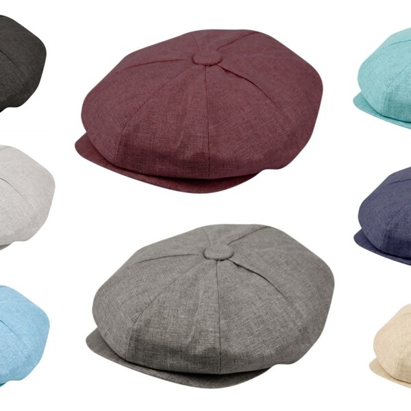 100 % Linen Newsboy Cabbies Golf Summer Sun hat cap