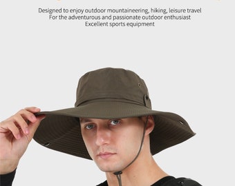 Wide Brim Waterproof Boonie Hat – Unisex, Packable & UV Protection. Optional Personalization available.