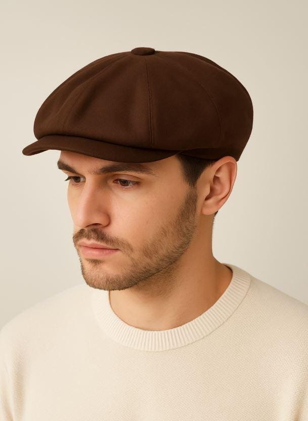 Wool Blend Newsboy Cap, 8 Panel Gatsby Cabbie Hat - Etsy display picture 1