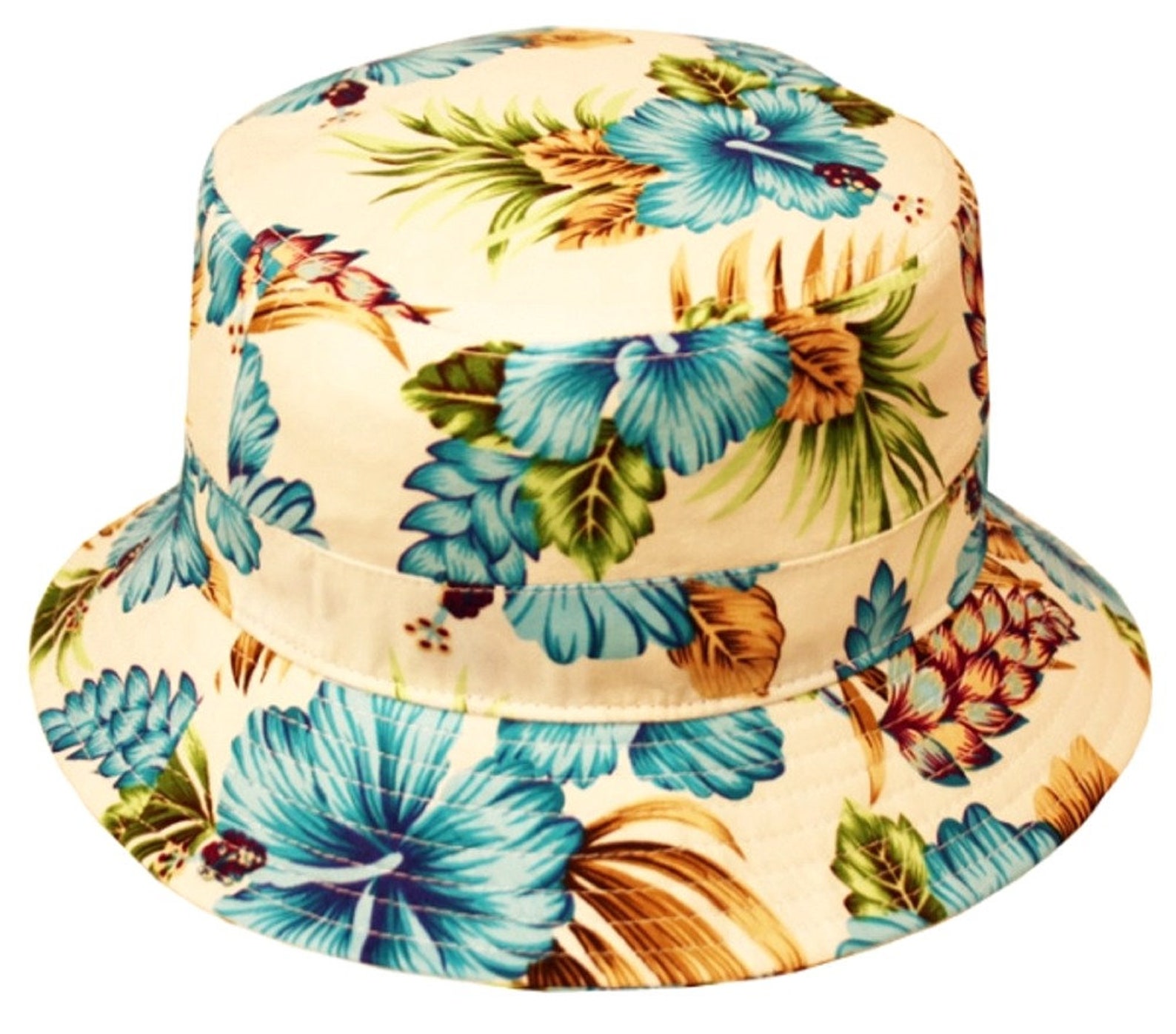 Bucket Hat Hawaii Flower Brim Cap Fishing Sun Safari Men Women Etsy