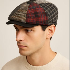 Wool Blend Newsboy Cap - Multi Color 8 Panel Gatsby Hat