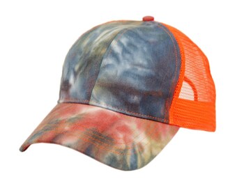 Tie Dye Cotton Mesh Trucker Cap, Unisex Baseball Hat - Etsy