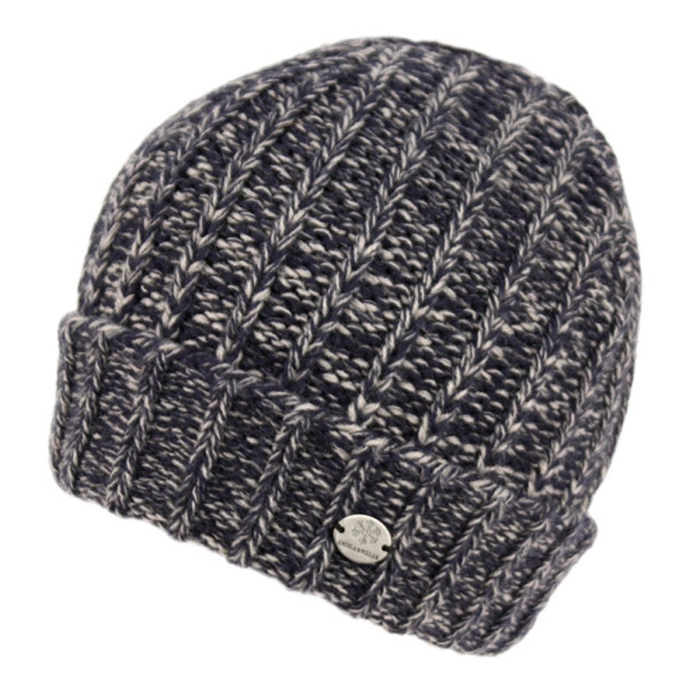 Two Tone Chunky Cable Knit Beanie With Sherpa Lining  display picture 1