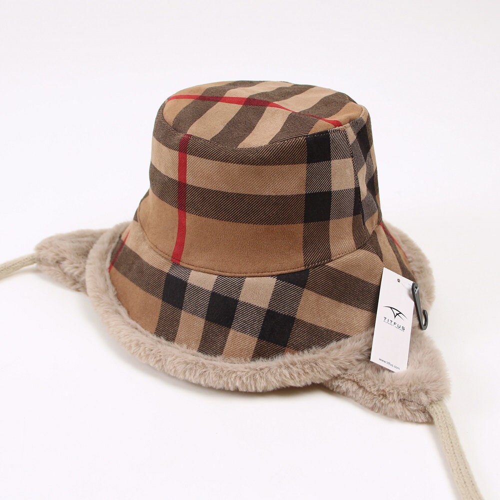 Classic Plaid Bucket Hat in Beige, Black & Red Beige Tartan Bucket Hat – https://britishmade.gifts/ main image 2