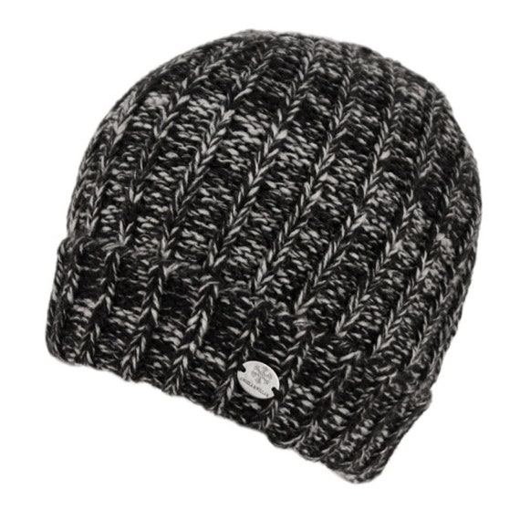 Two Tone Chunky Cable Knit Beanie With Sherpa Lining