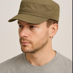 Vintage Washed Cotton Twill Cadet Cap - Military Patrol Hat