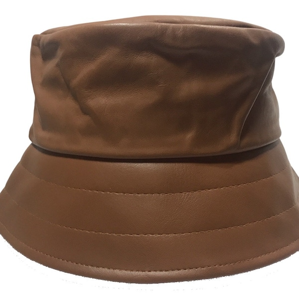 Leather Bucket Hat Etsy