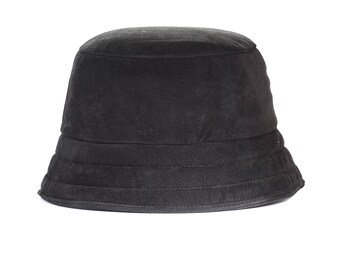 Suede Leather Bucket Hat , Made in USA , 1SFA