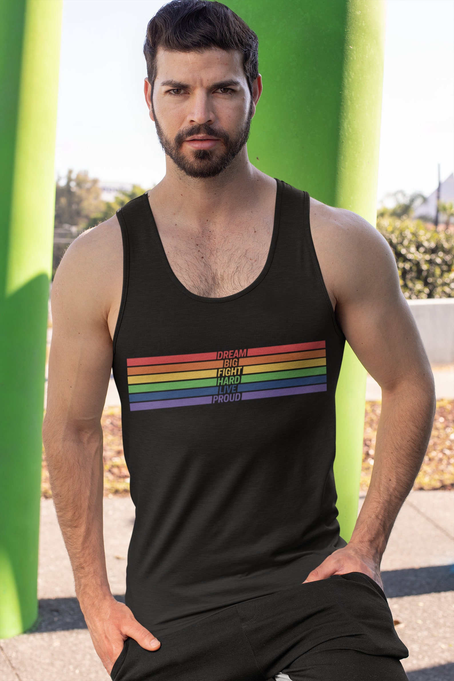 Gay Pride Tank Top Gay Art Rainbow Tank Top LGBTQ Pride | Etsy