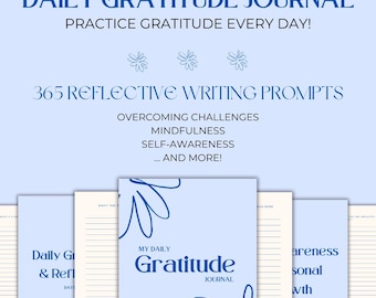 365-Day Wellness Journal, Guided Journal for Mindfulness & Positivity, Daily Gratitude Journal, Daily Reflection Journal, Mental Health