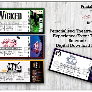Personalisierte Theater/Show/Erlebnis/Event Ticket Souvenir - Digitaler Download PDF