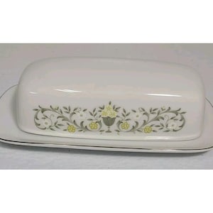 Sterling Fine China of Japan Florentine Pattern Covered Butter Dish Never Used
