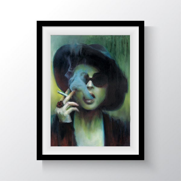 Marla Singer / Helena Bonham Carter - original oil painting - Print A3, A4, A5, A6 available - British Actress & Icon. Fight Club