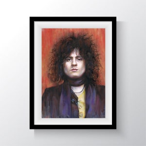 Marc Bolan Oil Painting - Portrait - Print - A3, A4, A5, A6 sizes available. T. Rex. Glam Rock & Psychdelic Folk Singer and Guitarist