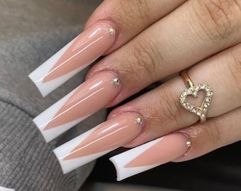 V Tip Nails Etsy