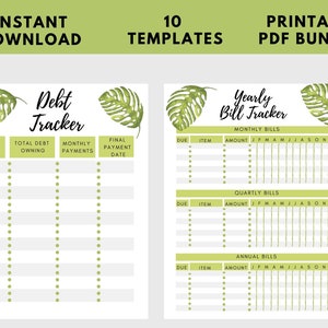 Budget tracker printable downloadable budget template | Etsy