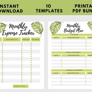 Budget tracker printable downloadable budget template | Etsy