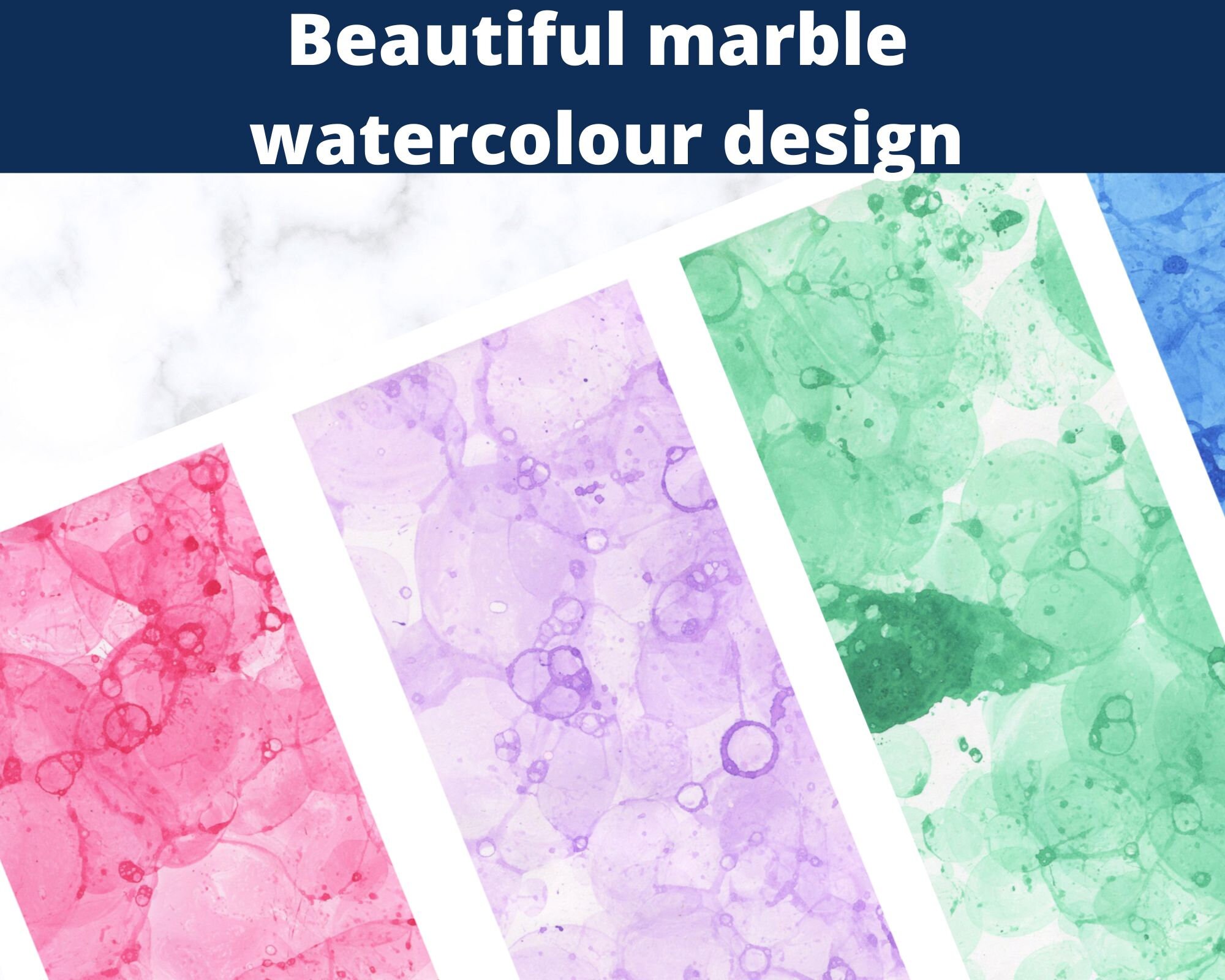 Printable Bookmark Marble Watercolour Bookmarks Printable - Etsy