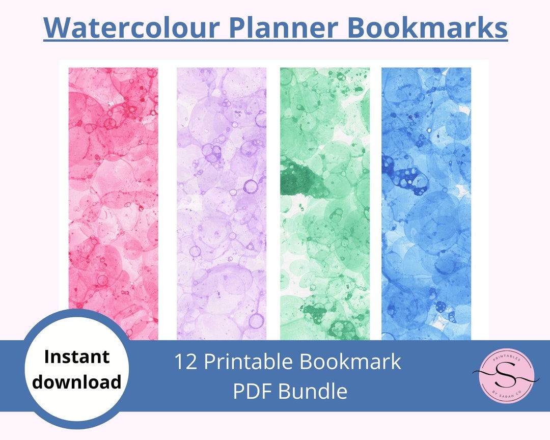 Printable Bookmark Marble Watercolour Bookmarks Printable - Etsy