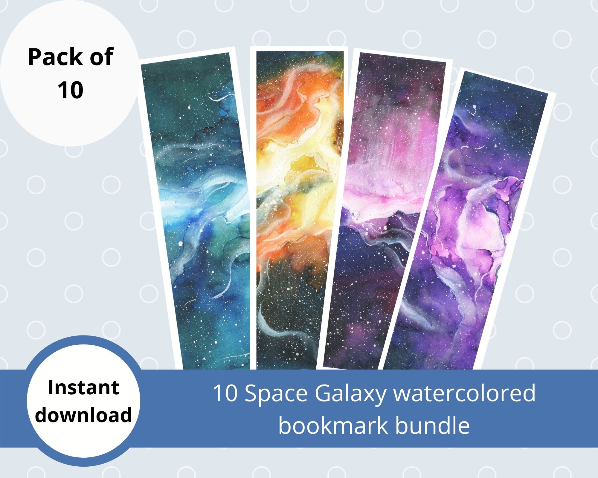 Galaxy bookmark space bookmarks printable bookmarks for | Etsy