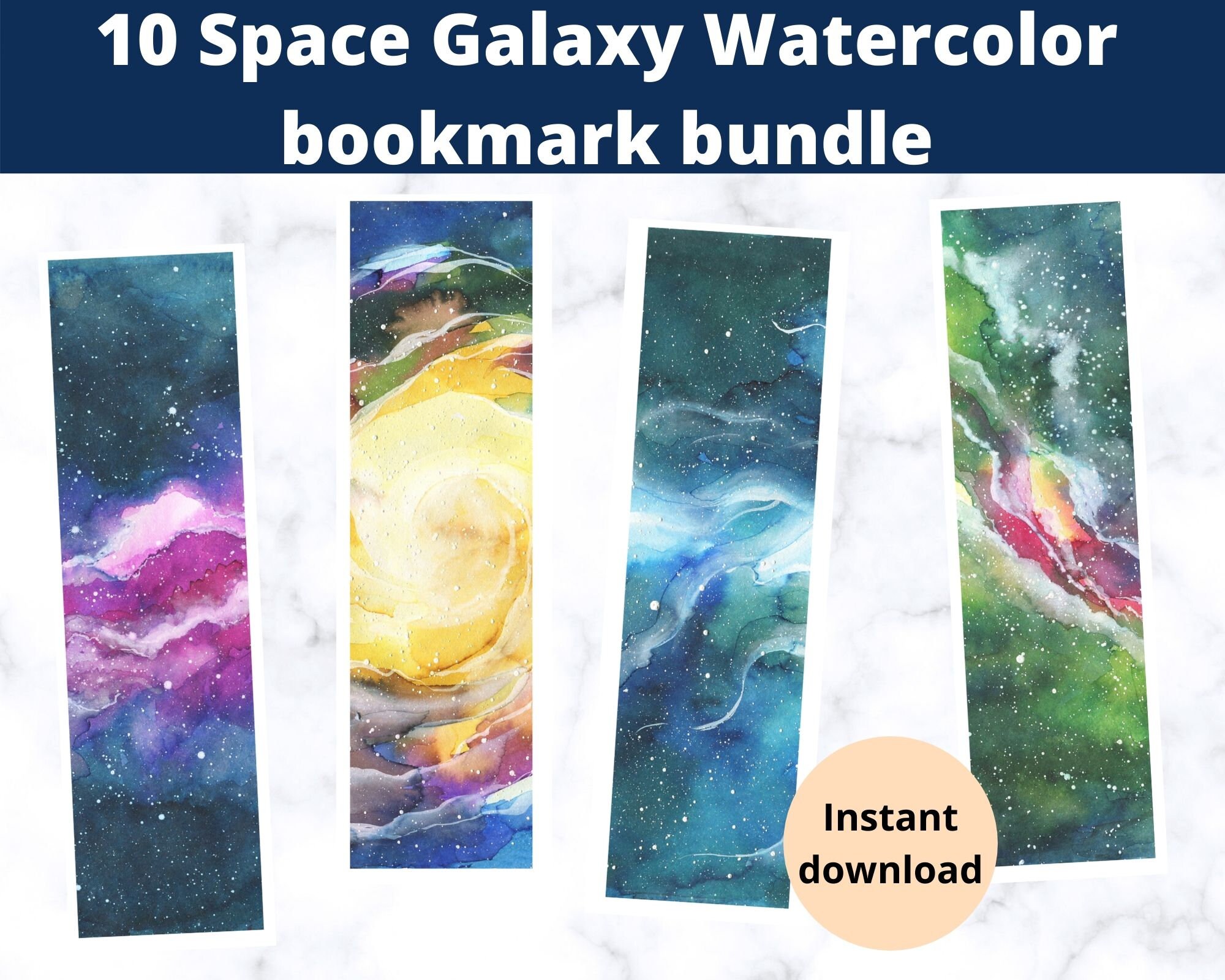 Galaxy bookmark space bookmarks printable bookmarks for | Etsy España