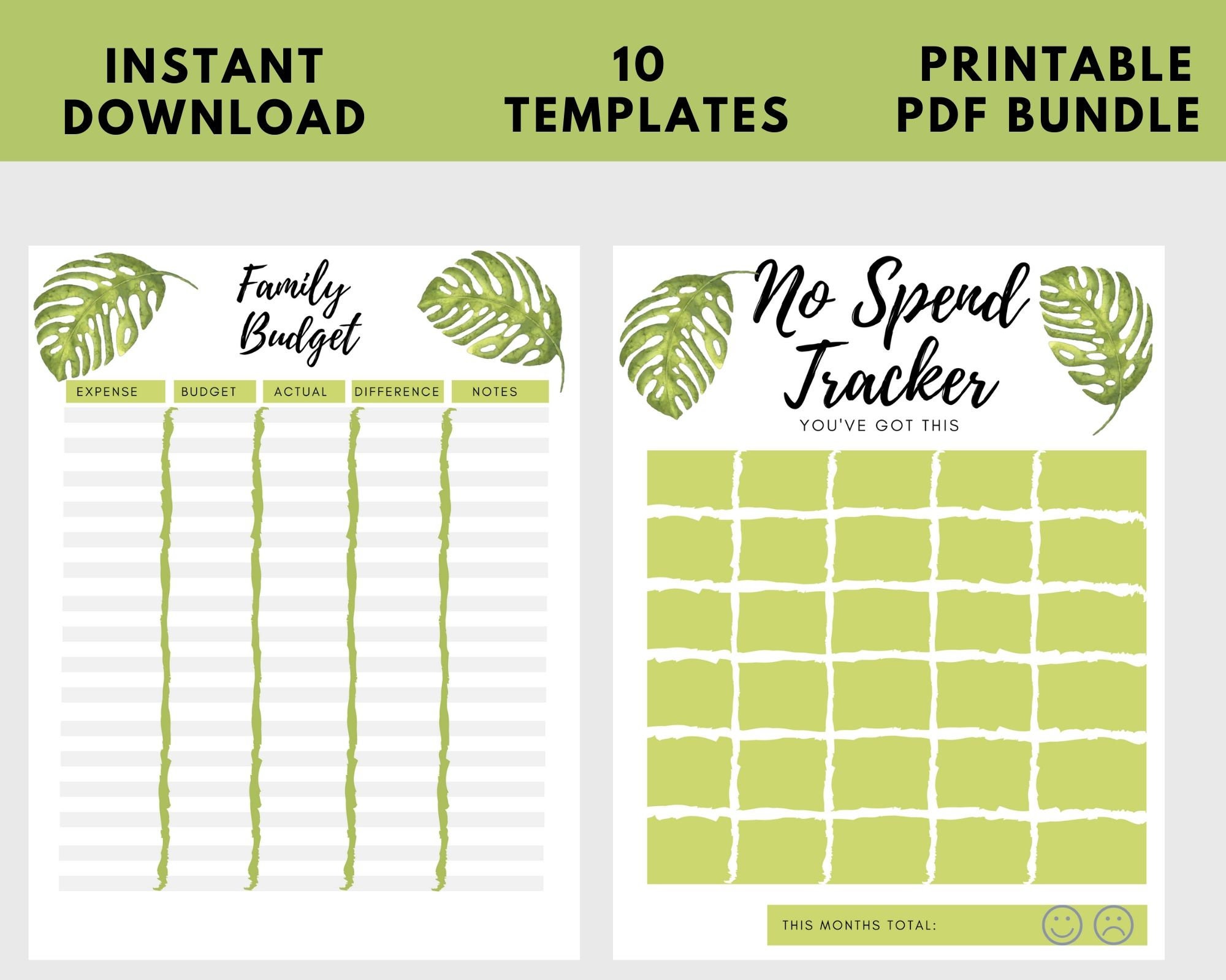 Budget Tracker Printable, Downloadable Budget Template, Finance Tracker ...