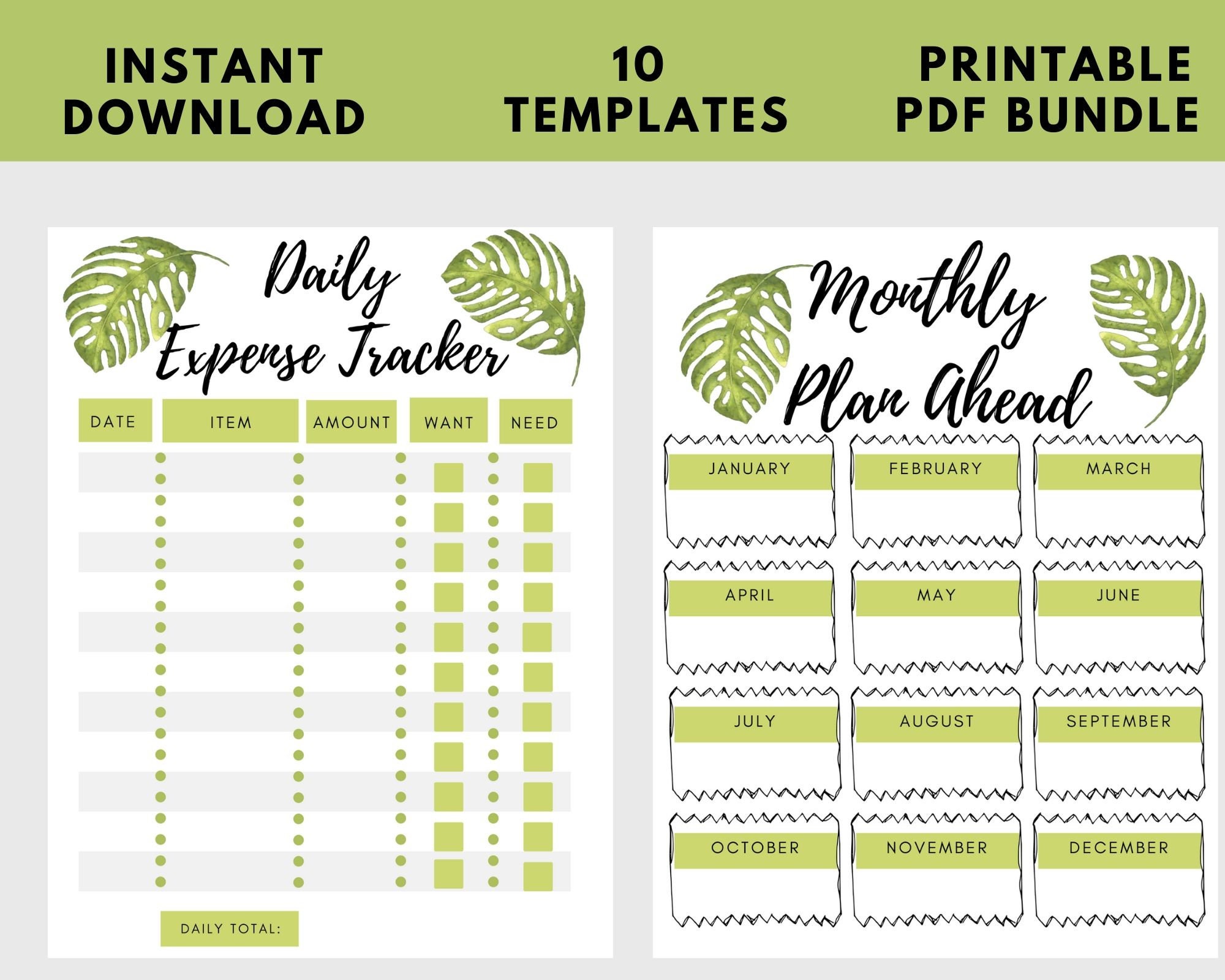 Budget Tracker Printable, Downloadable Budget Template, Finance Tracker ...