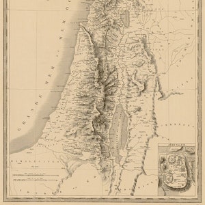 PALESTINE alte Karte - Tardieu 1840 Jerusalem Stadt Plan Heilig gelobt Land Bibel Israel Antik - Vintage - instant Digital Download - M15