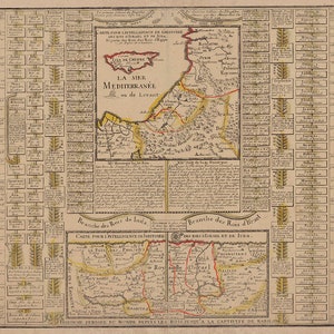 Könige von ISRAEL und JUDAH Genealogie alte Karte - 1723 - Königreich - Altes heiliges gelobtes Land Bibel Judäa Kanaan - sofortiger digitaler Download - M8
