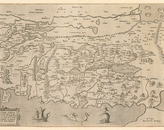 ISRAEL PALESTINE Old Map - Arias Montano 1572 - Abraham Canaan - Jordan Syria Holy Promised Land Bible - Instant Digital Download - M11