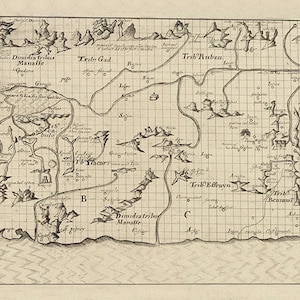 PALESTINE alte Karte - Levrault 1611 Totes Meer Heiliges Land Bibel Israel Osten orientierte Plan Farbe Vintage - instant Digital Download - M9