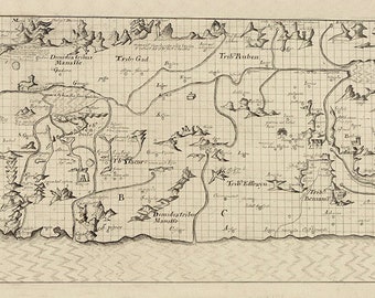 PALESTINE Old Map - Levrault 1611 Dead Sea Holy Promised Land Bible Israel East oriented Plan Color Vintage - Instant Digital Download - M9