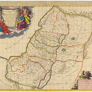ISRAEL PALESTINE alte Karte - Sanson 1711 - Judah Königreich - Jordanien Syrien Heilige gelobte Land Bibel Judäa Kanaan - Instant Digital Download - M7