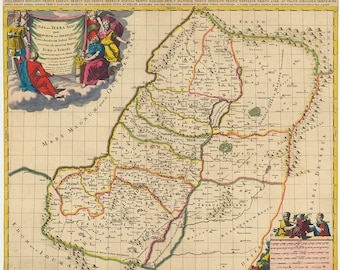 ISRAEL PALESTINE Old Map - Sanson 1711 - Judah Kingdom - Jordan Syria Holy Promised Land Bible Judea Canaan - Instant Digital Download - M7